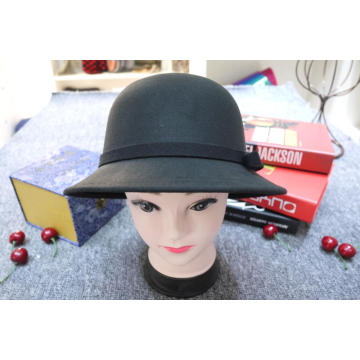 Short brim winter bucket hat wool felt hat